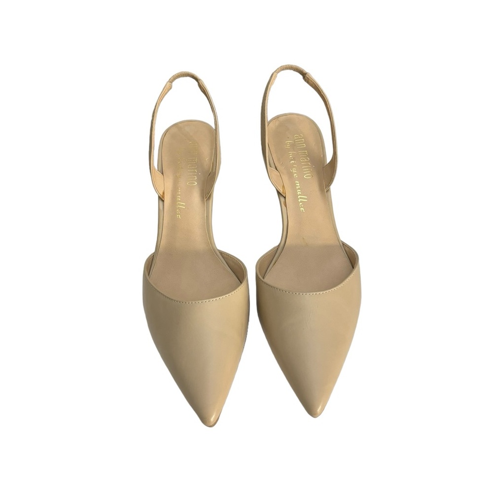 Bettye Muller nude pointed toe sling back dressy formal high heel shoe 8 1/2 - Picture 4 of 13